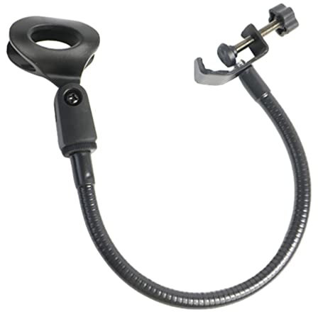 Universal-Mikrofonständer, Schreibtisch-Mikrofonarm mit C-Typ-Clip, Schlauchaufbewahrung, Regalmontageständer (schwarz, 43 x 8 cm)