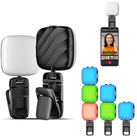 Luz LED para Selfie con Clip - Luces de Relleno Portátiles Recargables Soporte retráctil Iluminación para Ordenador Tableta Teléfono Cámara Video Vlog Fotografía Transmisión en vivo