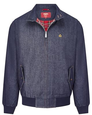Arthur Mens Denim Harrington Jacket in Navy, X-Large