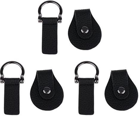 3 Stück Leder-Knebelknöpfe Legierung Haken Dufflecoat Jacke Verschluss Schwarz