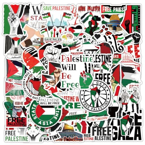 100 pezzi libero Palestina Sticker Decal, Free Palestine Sticke,Adesivi Palestina, Adesivi per Auto, ersonalizzato Vinile Decal Graffiti Stickers,per Laptop Bottiglia Acqua Chitarra Bicicletta