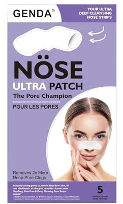 Blackhead Remover Strips for Deep Cleansing, Hydrocolloid Nose Pore Strips for Instant Black Heads Removal and Pore Unclogging - 5 Patches