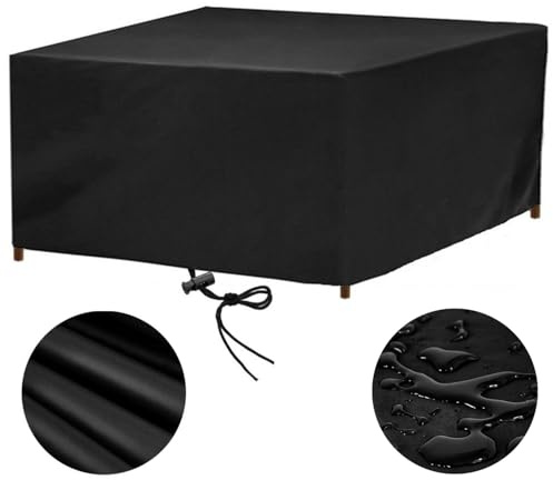 rngcpto Gartenmöbelabdeckung Winterfest 150x80 Multi Größe Gartenmöbel Abdeckung Wasserdicht 150x80x75cm Schutzhülle Abdeckplane Gartenmöbel Gartentisch Abdeckung für Möbelsets, Anti-UV Schwarz