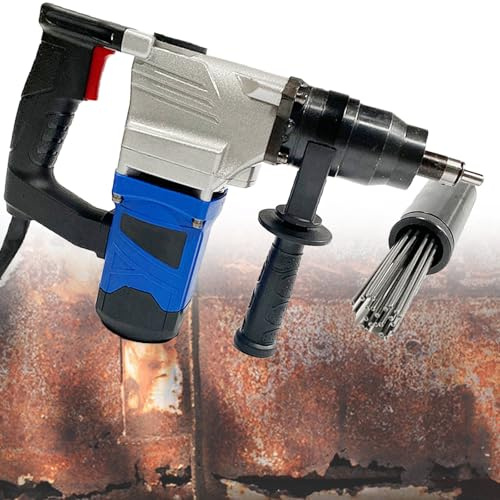 Pneumatic Needle Scaler 1100w Needle Derusting Gun,Electric Metal Paint Cleaning Tool, 4500 RPM,for Boats, Cars, Metal Stairs, Needle Derusting Gun,110V