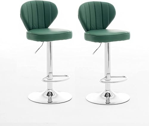 DZYHFCO Modernes Barhocker-Set, Thekenhöhe, Esszimmerstühle, 2er-Set, Barhocker, höhenverstellbar, Drehhocker, Hebehocker, Thekenhöhe, Hocker (Grün 2)