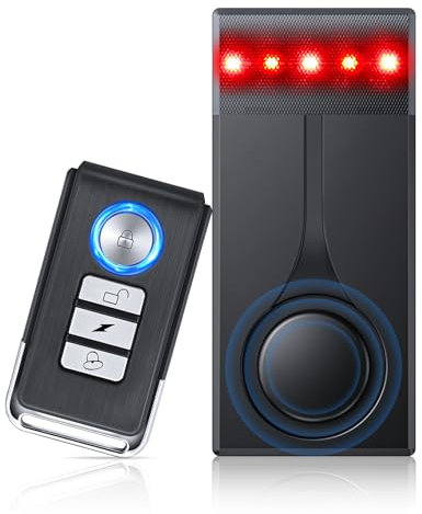 108dB Car Alarm System, Vehicle Anti-Theft Vibration Sensor Alarm & Red Light, Wireless Remote Anti Theft Car Device with Magnetic Install Design for Car, Truck (Upgrade 4.0)