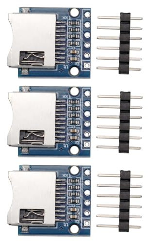 Heevhas Modulo scheda Mini SD Modulo di protezione della memoria Interfaccia SPI Scheda di espansione della memoria Micro SD Modulo lettore di schede Micro SD TF Adattatore per schede (3 pezzi)