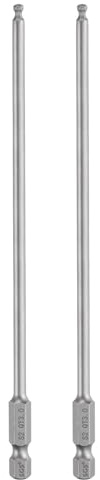 QUARKZMAN 2pz Punte per Cacciavite Esagonali 3mm (H3,0) Punta 1/4 Attacco Esagonale 150mm (6) Testa Sferica Magnetica Lunga Industriale Inserti per Avvitatore Metrico Grado S2 Acciaio