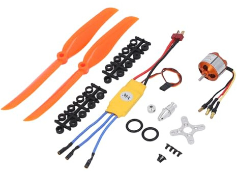 Bürstenloser 1400KV Motor Set mit 30A ESC & 8060-Propeller für RC Quadrocopter und Flugzeuge – Komplettbausatz für Bastler, geeignet für 2-3S LiPo