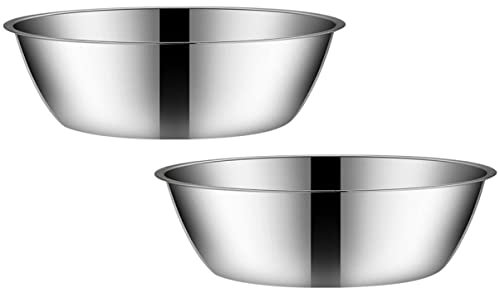MOLUCKFU 2piezas Cuencos De Acero Inoxidable Para Sopa Platos Redondos Para Lavar Frutas y Verduras Uso Cocina y Comedor