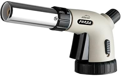 Lacor - 68899 - Cabezal Soplete de Gas Forza, Autoencendido Piezoeléctrico, Regulador de Llama Ajustable, Bloqueo de Seguridad, Sistema 360º, Caramelizar, Gratinar o Dorar, Uso Profesional