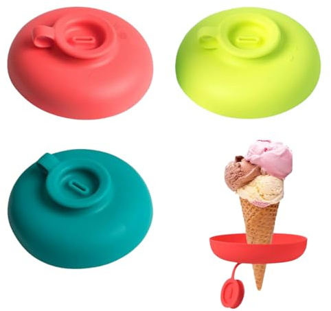 MOLZINY Pack of 3 Ice Holder Children's Items Drip-Free Ice Lolly Sticks Drip Free Ice Lolly Holder for Children Ice Lolly Holder Drip Catcher Ice Cream Holder Reusable