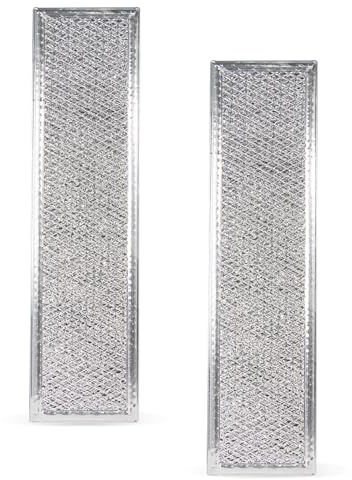 2 Pcs 12-Layer Aluminum Mesh Grease Filters, 4 X 15 X 3/32 in Microwave Grease Filter Fits for GE JVB98H1SS, ZVB36SH1SS, JVB67H1BB, JVB67H1WW, ZVB36BH1BB, JVB67H1CC, Washable and Durable