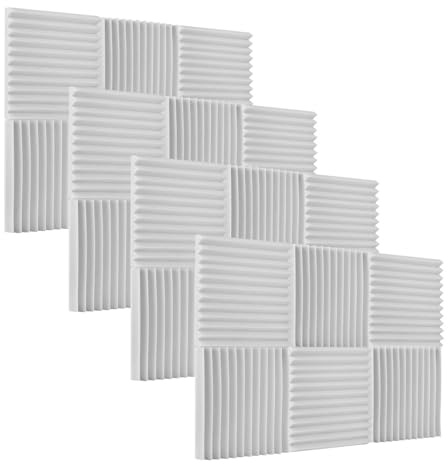 Mtlavishness Studio Acoustic Foam Panels 12 Pack Soundproofing Foams High Density Fireproof Noise Reduction Insulation Tiles For Home Studio Recording Room Theater 30x30x2 5cm (24pcs)