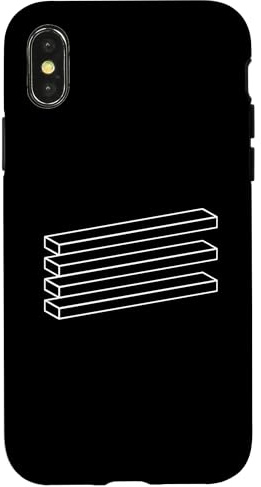 Planches de Bois minimalistes d'optique et d'illusion Charpentier Coque pour iPhone X/XS