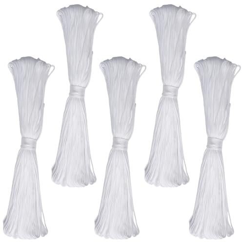 5Pcs 2mm Roman Blind Cord 20 Meters Picture Hanging Roman White Braided String Cord for Crafts Blinds Windows Vertical Replacement Durable Curtain Replacement for Outdoor Indoor