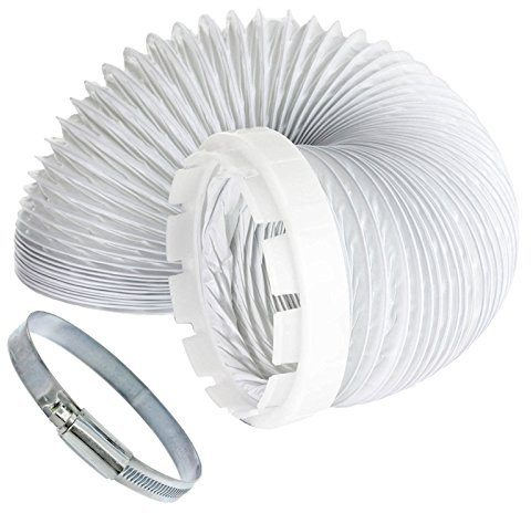 SPARES2GO Vent Hose & Adaptor Worm Drive Screw Steel Pipe Clip Kit For Indesit Tumble Dryer (2 Metres, 4'' Fitting)
