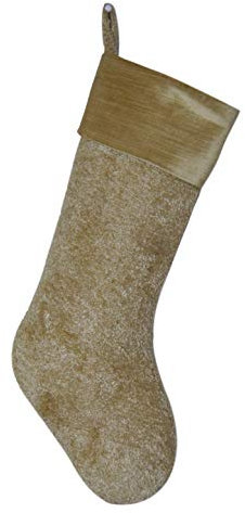gireshome Khaki Sparkle Pailletten Blingbling Samt Cuff Weihnachtsstrumpf Xmas Tree Decor Festival Party Ornament 25,4 x 45,7 cm