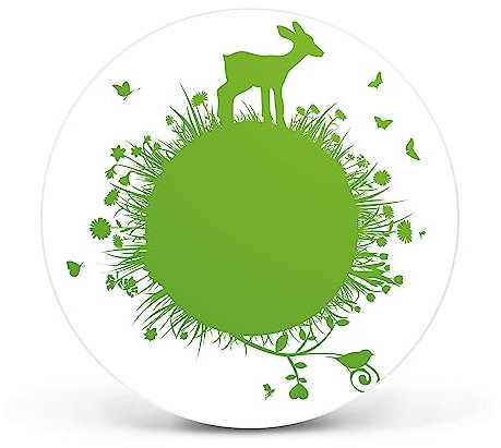 banjado Magnettafel Ø 47cm Weiß - Magnetwand aus Metall - Magnetpinnwand als Memoboard - Pinnwand Magnettafel Küche, Büro, Kinderzimmer inkl. 4 Magnete & Montageset - Rehkitz
