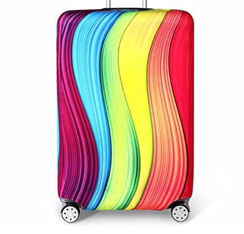 YianBestja Elastisch Reise Kofferschutzhülle Abdeckung Waschbar Kofferhülle Schutz Bezug Luggage Cover für 18-32 Zoll Koffer (Regenbogen, XL (29-32 Zoll))