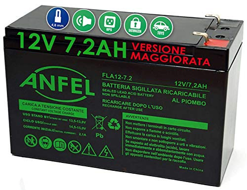Batteria al piombo alta capacità compatibile con FG20721 da 12V 7 Ah
