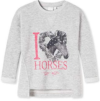 Schiesser Mädchen Butterfly Rundhals Sweatshirt, Grau (Grau-Mel. 202), (Herstellergröße: 116)