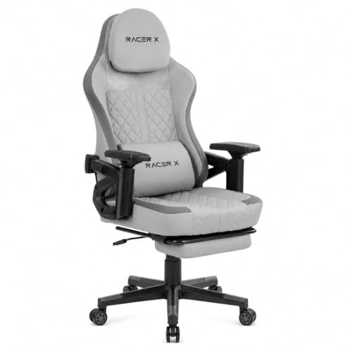 Silla Gaming Racer X Ergonómica Racing Sillón Gamer Profesional Videojuegos,Ordenador, Oficina, Escritorio. Reposabrazos. Cojín Lumbar y Reposacabezas. Giratoria, Regulable en Altura y reclinable.