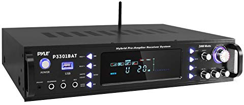 Pyle Bluetooth Home Stereo Amplifier - Hybrid Multi-Channel 3000 Watt Power Amplifier Home Audio Receiver System w/ AM/FM Radio, MP3/USB,AUX,RCA Karaoke Mic in - Rack Mount, Remote - P3301BAT