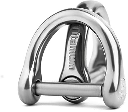 TISUR D-Rings with Screw Shackle, U Shape Key Chains Rings, Car Keys Tools, DIY Leather Craft Purse/Wallet Buckle 2pcs, 1/2'', Polished/Titanium, S