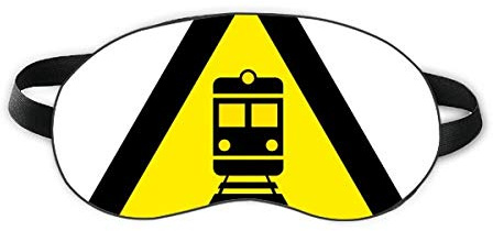 Warning Symbol Yellow Black Train Triangle Sleep Eye Shield Soft Night Blindfold Shade Cover