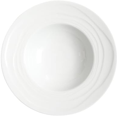 Médard de Noblat Onda Platos hondos de ala, Porcelana de Limoges, Blanco
