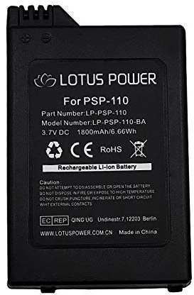 Batteria Ricambio PSP-110, Batteria PSP 110 Ricaricabile agli Ioni di Litio da 1800 mAh 3,7 V PSP110 per PSP-1000/1000K/1000G1/1000G1CW/1000KCW