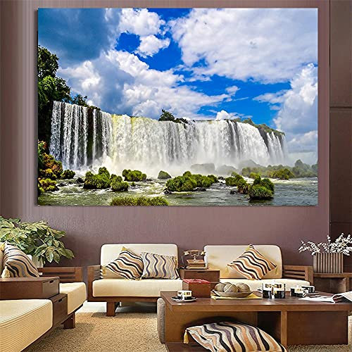 DIY 5D Diamond Painting Bild Kits Full Drill Wasserfall Groß Diamant Malerei nach Zahlen Kit Kunst Voll Dot Crystal Strass Mosaik Stickerei Kreuzstich Handwerk für Home Wanddekoration 80x220cm