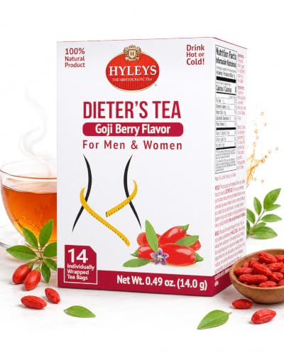Hyleys Dieter's Tea with Goji Berry Flavor, Weight Loss Detox, 14 Tea Bags