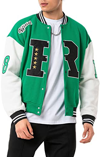 Redbridge Elegante chaqueta universitaria de aspecto retro, chaqueta deportiva Varsity para ocio y ropa de calle, XXL