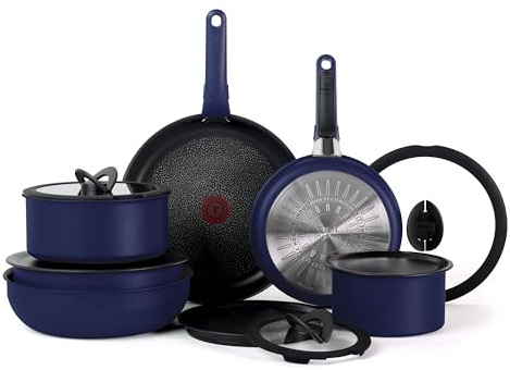 T-fal L816SE74 Ingenio Essential Colors Cookware Set, Aluminum, Blue