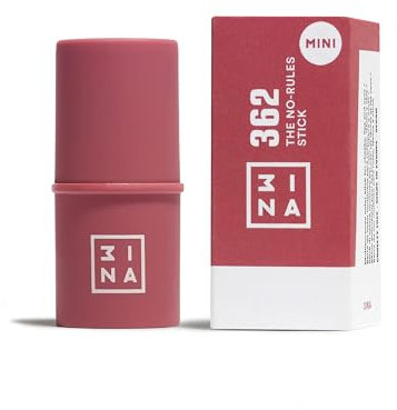 3INA MAKEUP - The No-Rules Stick 362 (mini) - Blush in Crema Rosa con Acido ialuronico - Blush Stick per Occhi Labbra e Guance - Blush Formato Viaggio dal Finitura naturale - Vegan - Cruelty Free