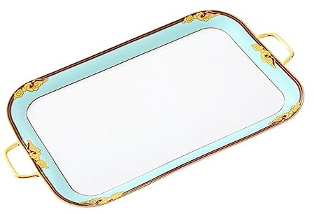 ACMLIFE Servierplatte – Knochenporzellan Teeservice Tablett feines Porzellan Serviertablett Platte, 50,8 cm blau und weiß Serviertablett Servieren Party, Tee-Set, Vorspeisen, Obst, Gemüse und Desserts