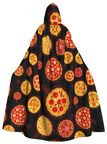Sylale Pizza Food Unisex Hooded Cloak Christmas Fancy Dress Halloween Cosplay Costume For Adult