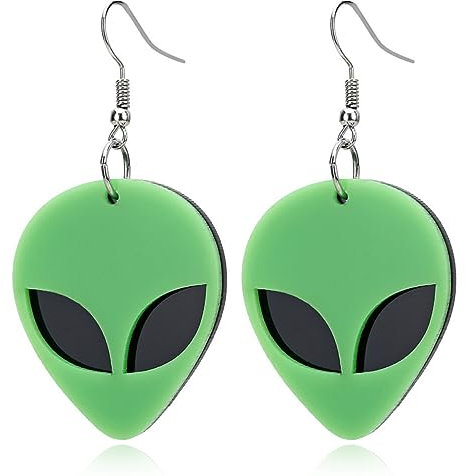 GALPADA Boucles d'Oreilles Pendantes Créatives en Acrylique Vert pour Femmes Bijoux d'Oreilles Amusantes Accessoires de Mode pour Fêtes Mariages Tenues Décontractées