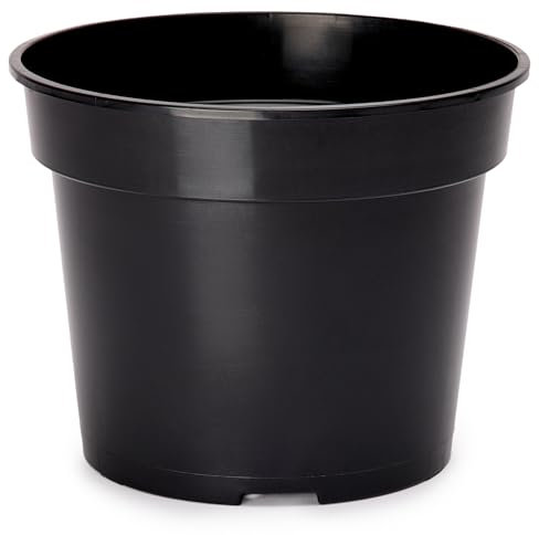 Garronda Blumentopf Kunststoff Pflanztopf rund Kräutertopf Anzuchttöpfe Blumentopf Schwarz für Innen und Aussen 26cm GD-0025 (Schwarz, ⌀ 26 cm H 21 cm)