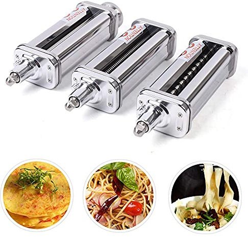 XAoSCd Pasta Maker Attachments, Stainless Steel Pasta Cutter Companion Set Stand Mixer Attachment for Pasta Sheet Roller, Spaghetti Cutter, Fettuccine Cutter Pasta Maker Accessory, 8 Variable Thick