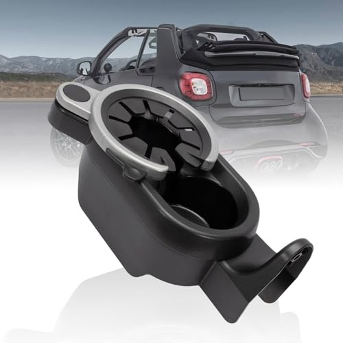 Taesayl Getränkehalter Mittelkonsole A4518100370 Für Benz 2007- Smart 451 | Becherhalter Schwarz;Design mit zwei Getränkehaltern; stabil und auslaufsicher; erweitert den Stauraum im Fahrzeug