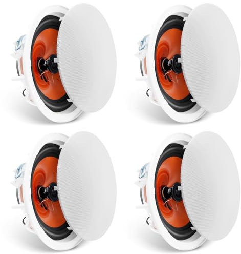 VEVOR Altoparlanti da Soffitto 205 mm, 100 Watt, Sistema di Altoparlanti da Incasso a Soffitto da Parete con Ompedenza 8Ω Sensibilità 89dB, per Casa Cucina Soggiorno Esterne Coperte 4 Pezzi