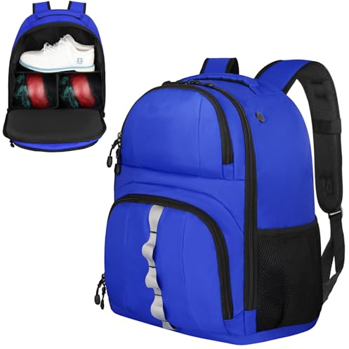 Bowling-Rucksack mit 2 Bällen, Bowlingball-Tasche mit Schuhfach und portektiver Schaumstoffpolsterung, passend für Schuhe bis Größe 44
