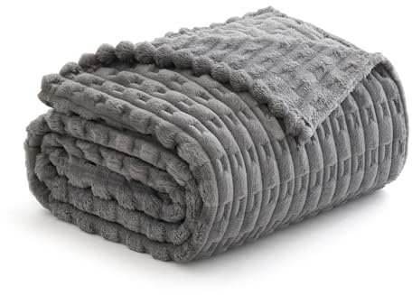 MIULEE Kuscheldecke Flauschig Fleecedecke Decke Tagesdecke Sofadecke Flanell Einfarbig Wohndecken Warm Weich Überwurf Mikrofaser Blanket Für Bett Sofa Schlafzimmer 50x60 Inch 125x150 cm Grau
