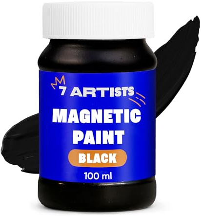 7 Artists Magnetic Paint Black 100 ml - Vattenbaserad Magnetisk Färg | Svart Tavlafärg För Grundmålade Väggar, Trä Och Metall