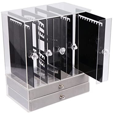 WHAMVOX Acrylständer Für Schmuck Halskettenständer Schwarz Schmuckaufbewahrungshalter Aus Stabiler Stand Für Ringe Und Halsketten Für Geschäft Und Zuhause