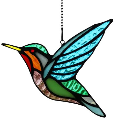 Kolibri-Sonnenfänger – gebeizter Vogel-Fensterschmuck | Hausgarten-Party-Dekoration | Outdoor-Sonnenfänger für Kolibri-Liebhaber, Kolibri-Fensterdekoration