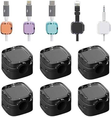 6 Stück Ladekabel Magnetische Kabel Organizer Lagerung Halter, 2024 Neue Magnetische Kabel Clips, Kabel Organizer Selbstklebend für Schreibtisch, Kabelhalter Selbstklebend (Schwarz)